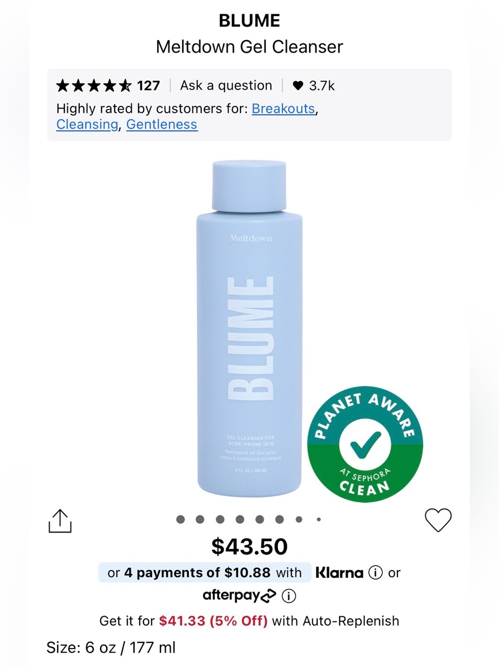 Blume Meltdown Gel Cleanser — acne prone skin